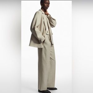 COS draped sleeve melange blazer 100% Wool